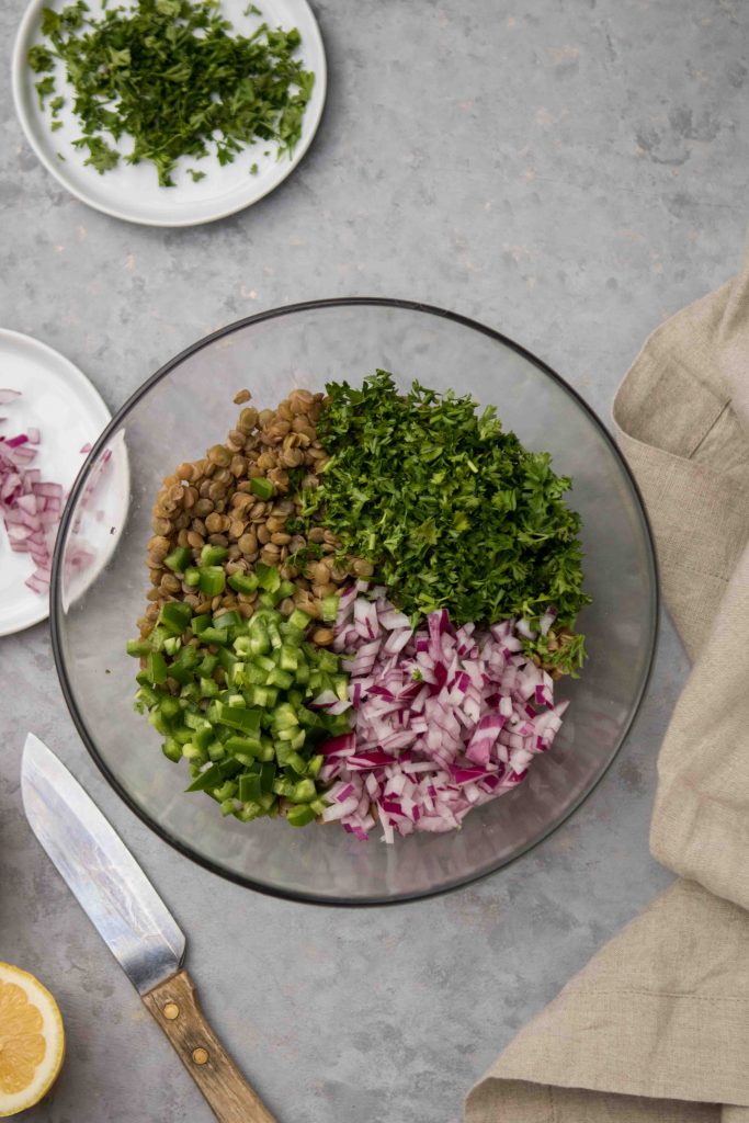 Mediterranean lentil salad