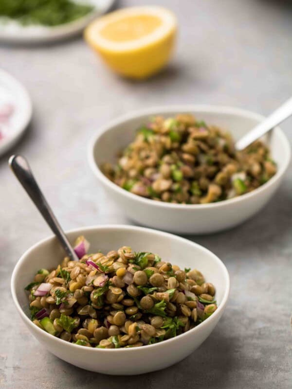 Quick and easy healthy lentil salad