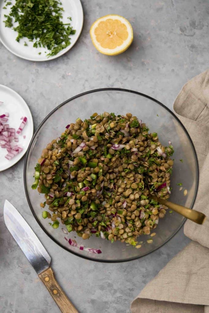 Mediterranean lentil salad