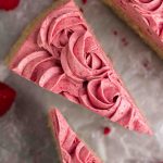 Pink cake with raspberry frosting