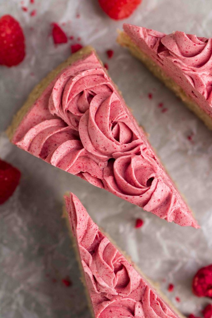 Pink cake with raspberry frosting
