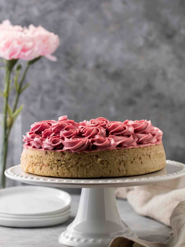 Delicious pink raspberry cake