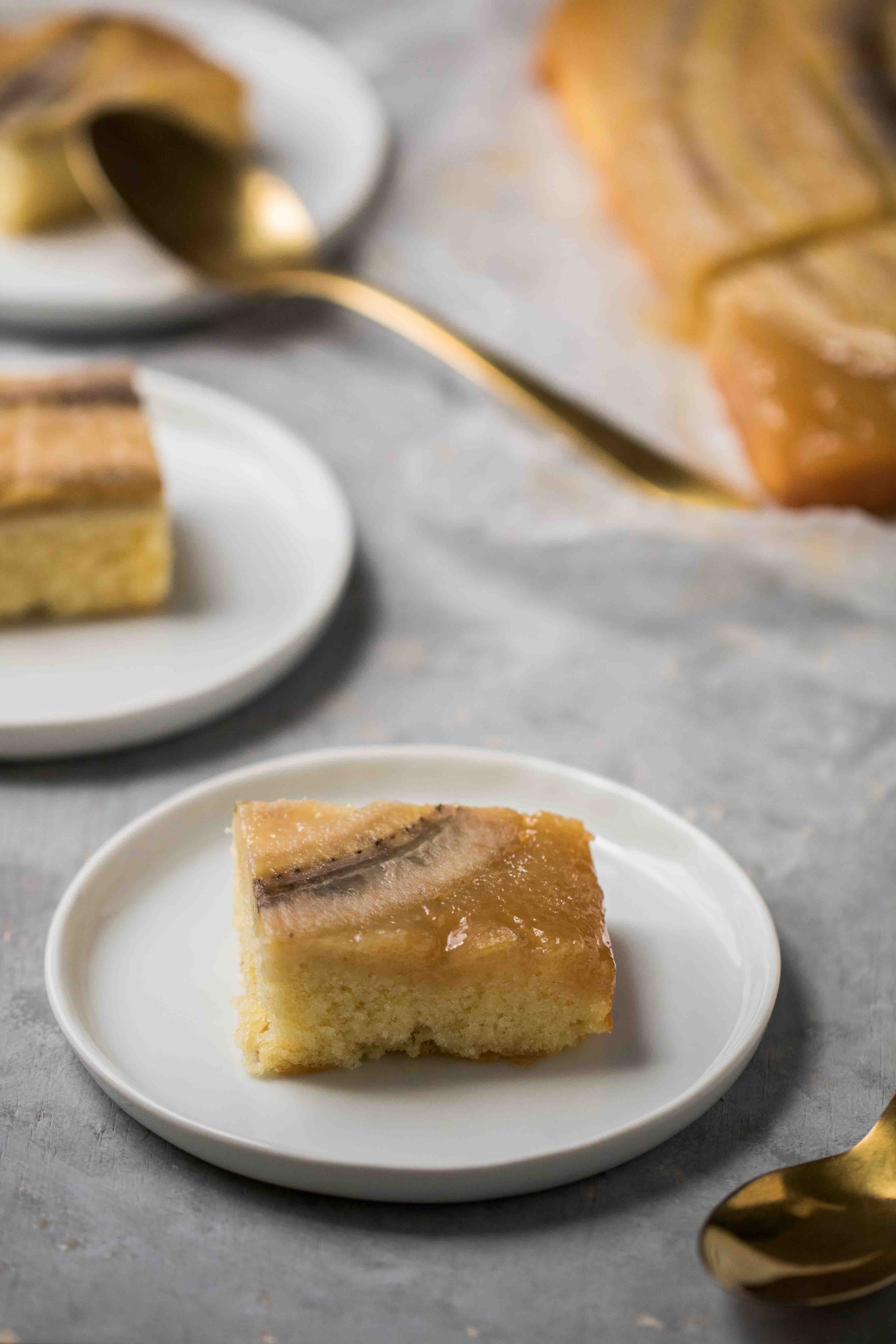 The most buttery upside down banana cake