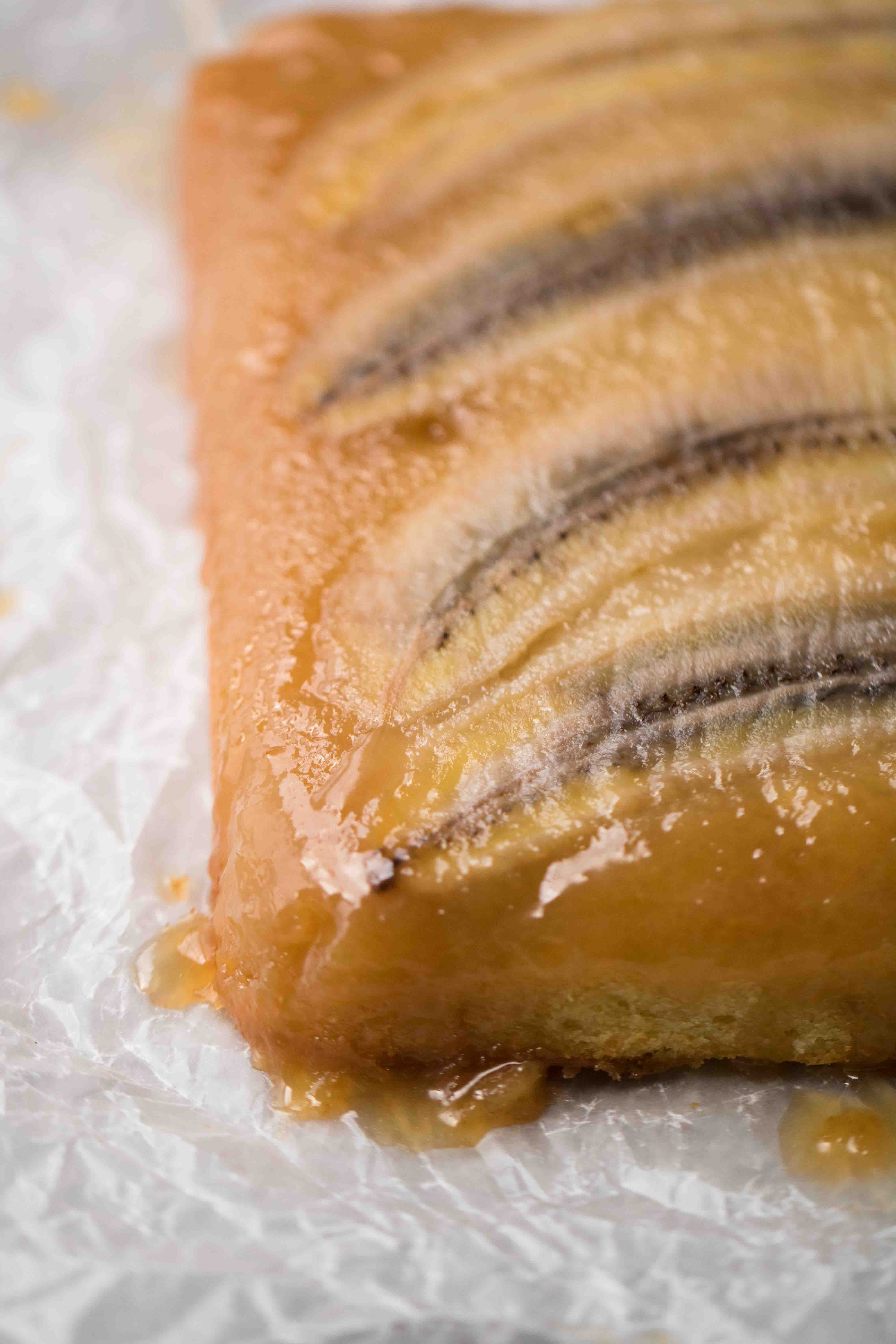 The most buttery upside down banana cake texture