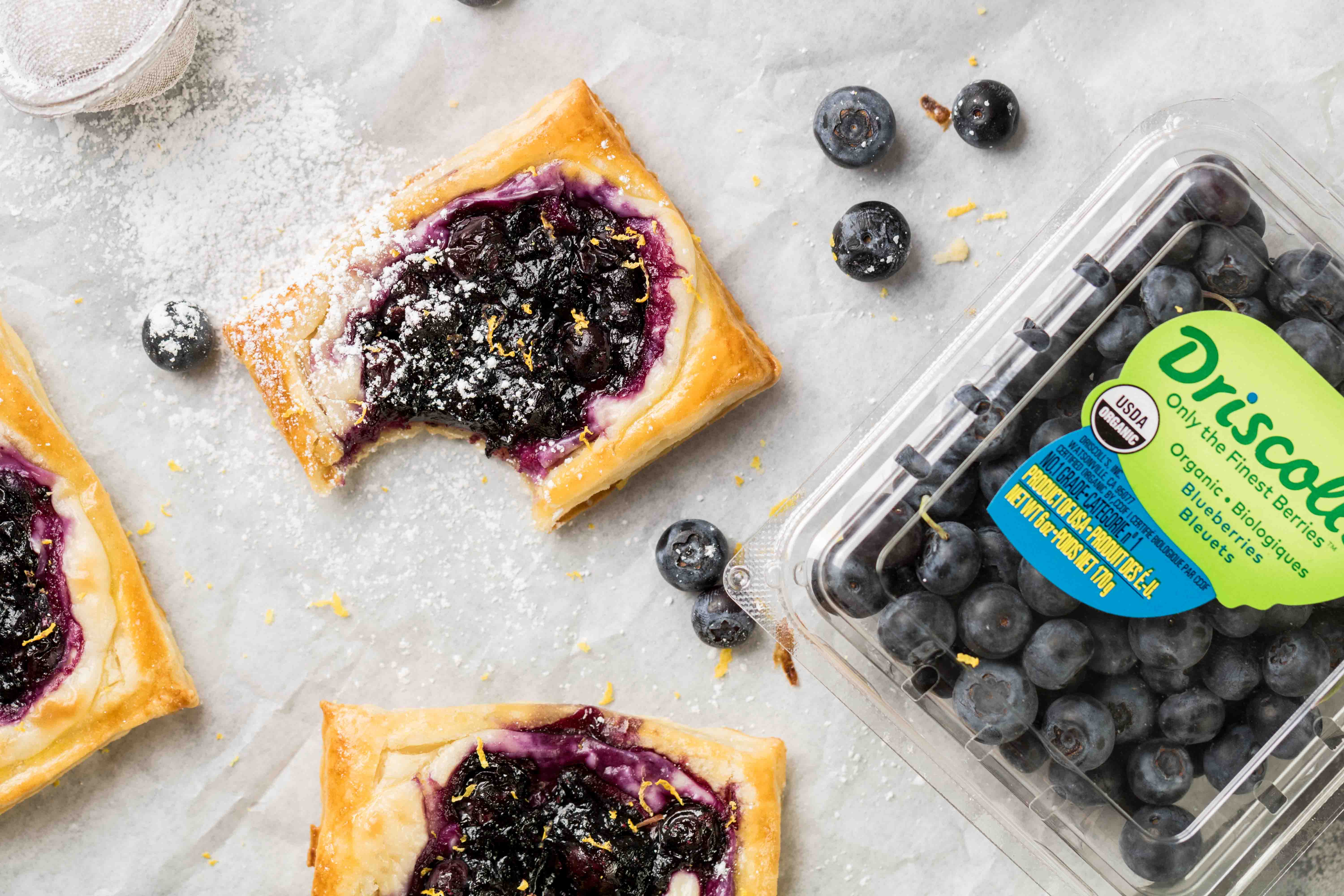 Blueberry cheese danish with