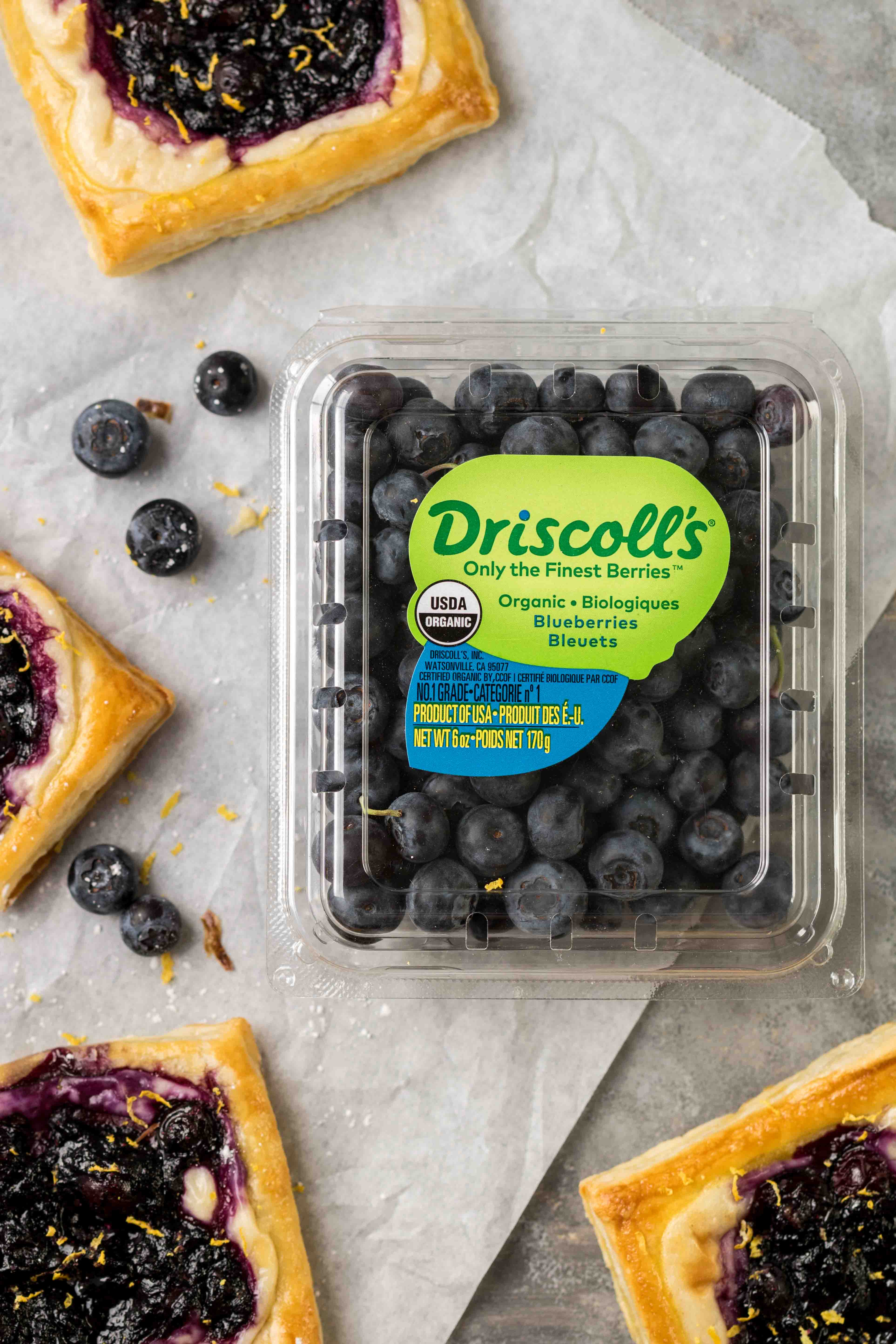 Blueberry cheese danish with Driscoll's berries