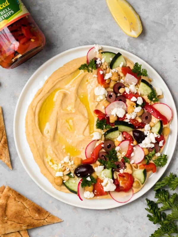 Easy loaded hummus appetizer