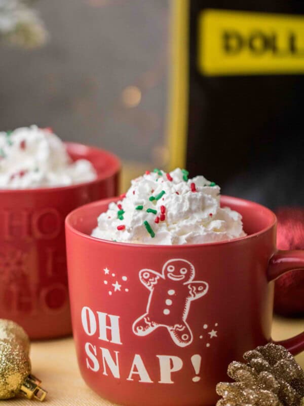 Christmas mug cake in cute Christmas mug