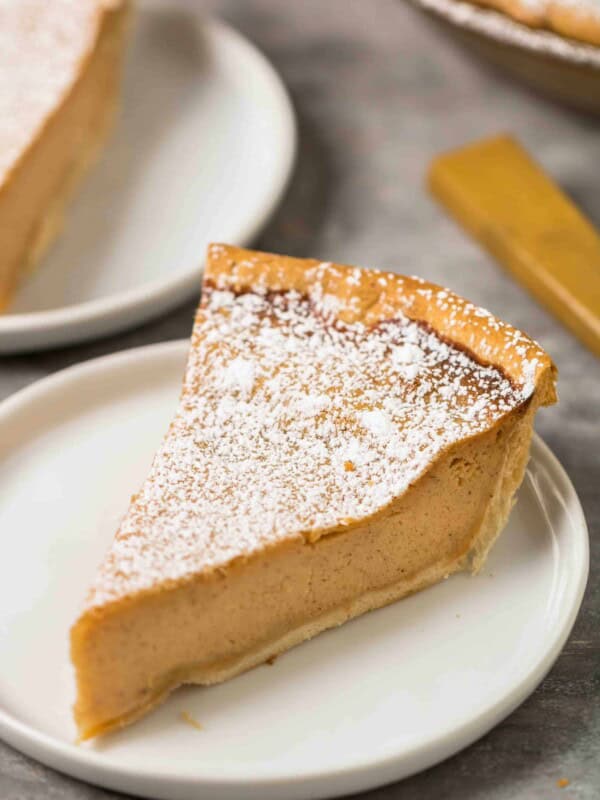 Slice of sweet potato pie for thanksgiving