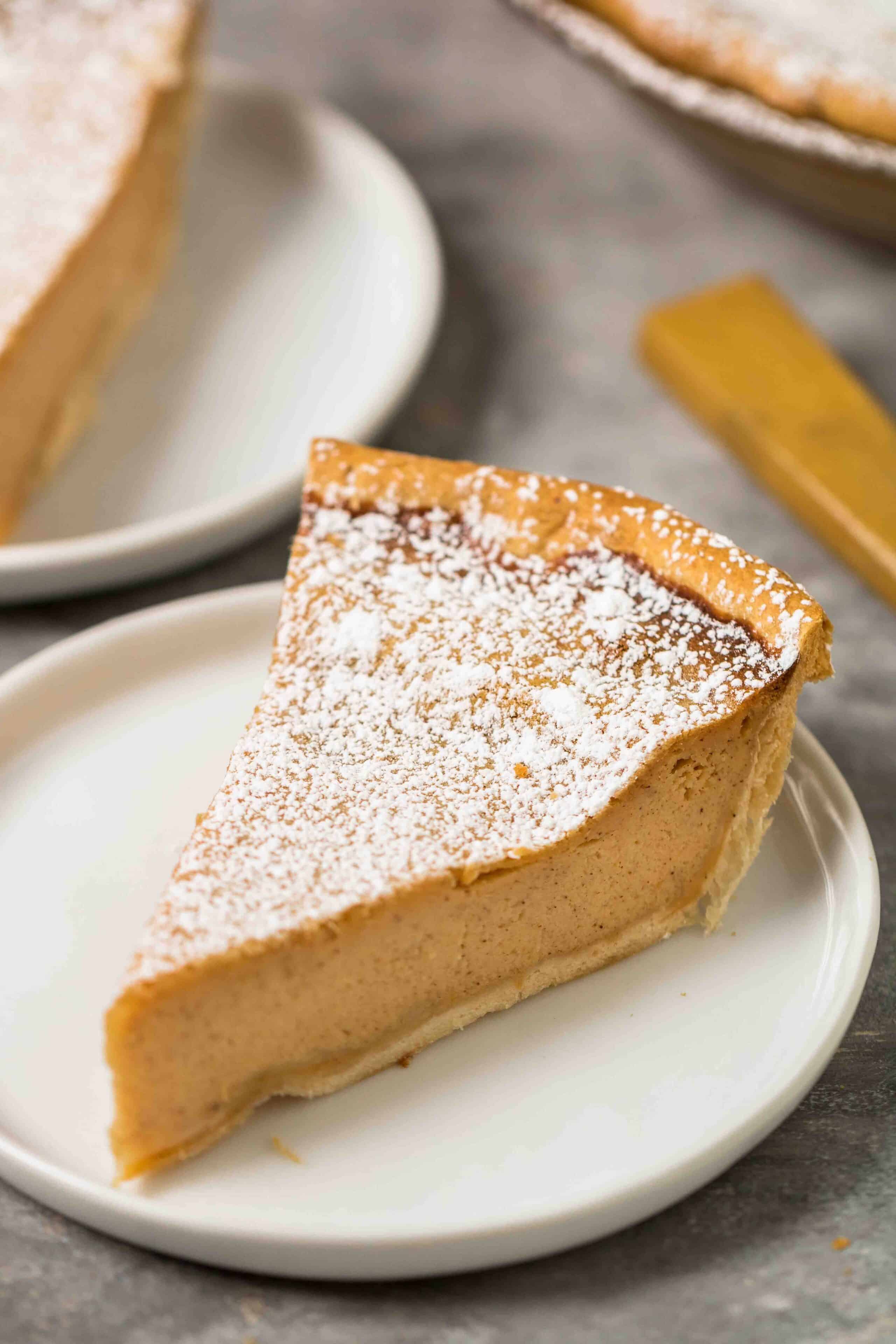 Slice of sweet potato pie for thanksgiving