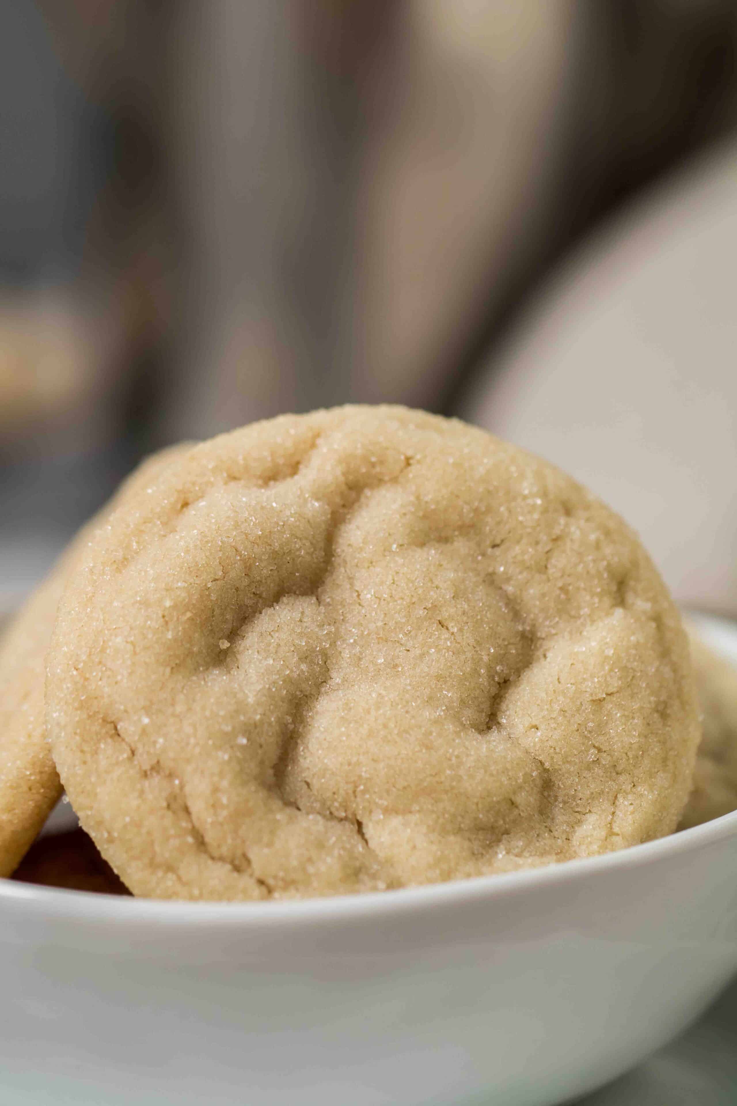 Soft sugar cookies in a bowl