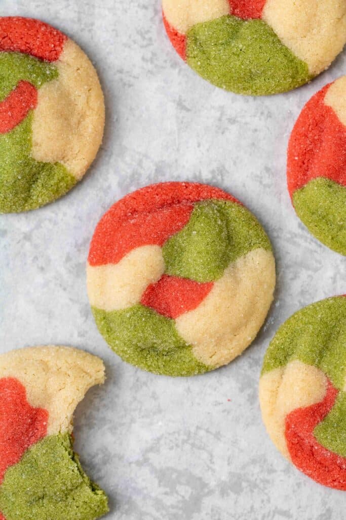 Red green and white cookies