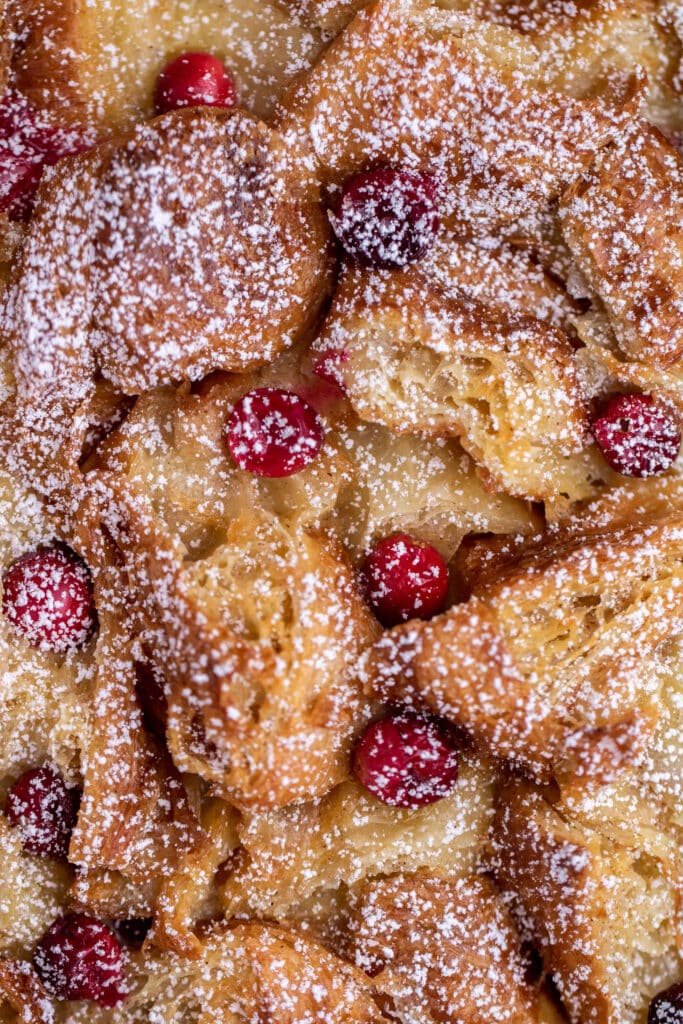 Overhead shot of french toast with berries