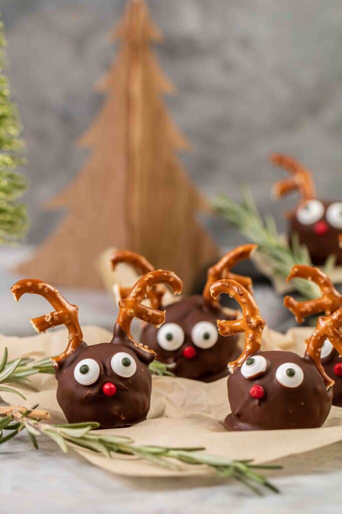 Straight shot of reindeer balls