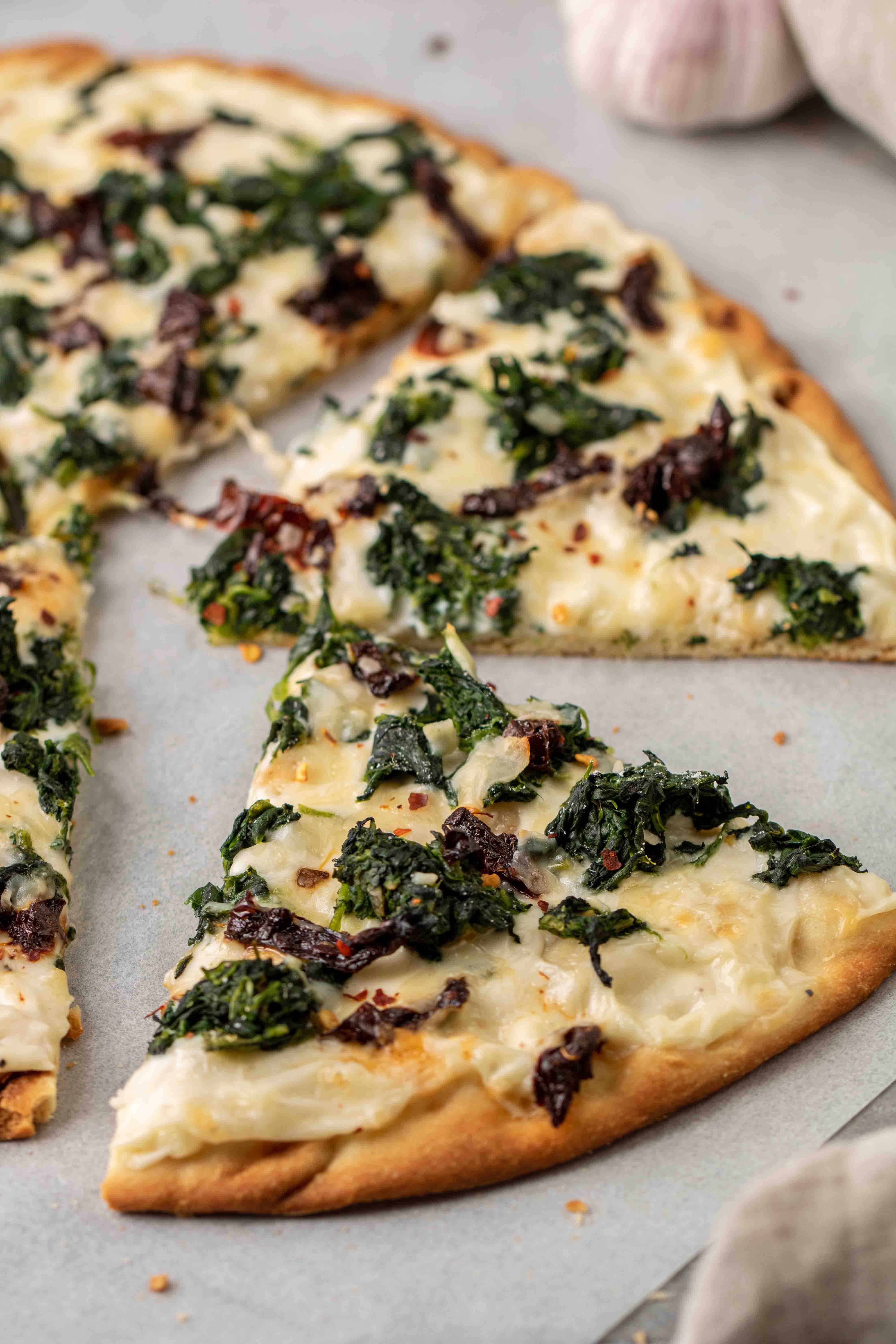 Spinach and Feta Pizza - Sweet Caramel Sunday