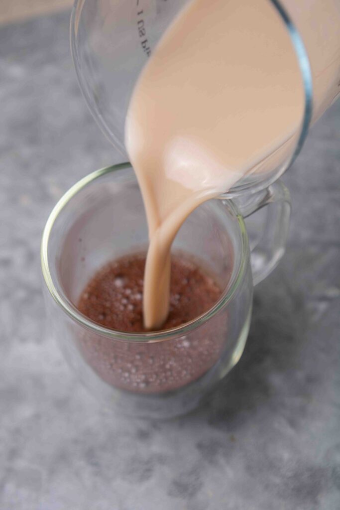 Step by step how to make hazelnut hot chocolate