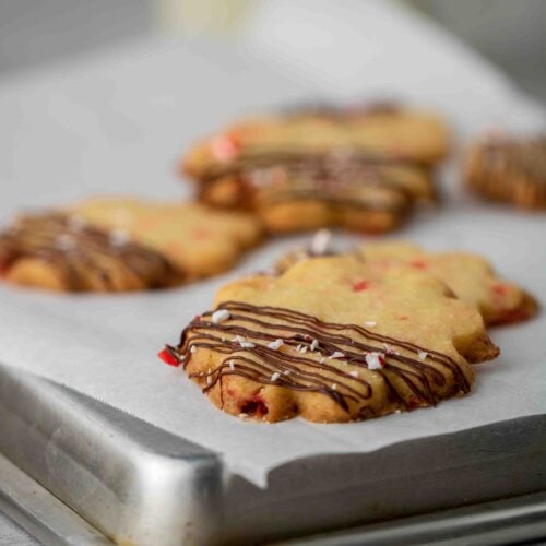 Candy cane peppermint shortbread cookies