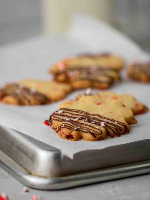 Candy cane peppermint shortbread cookies