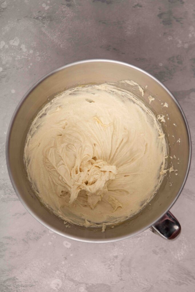 Creamed butter with sugar