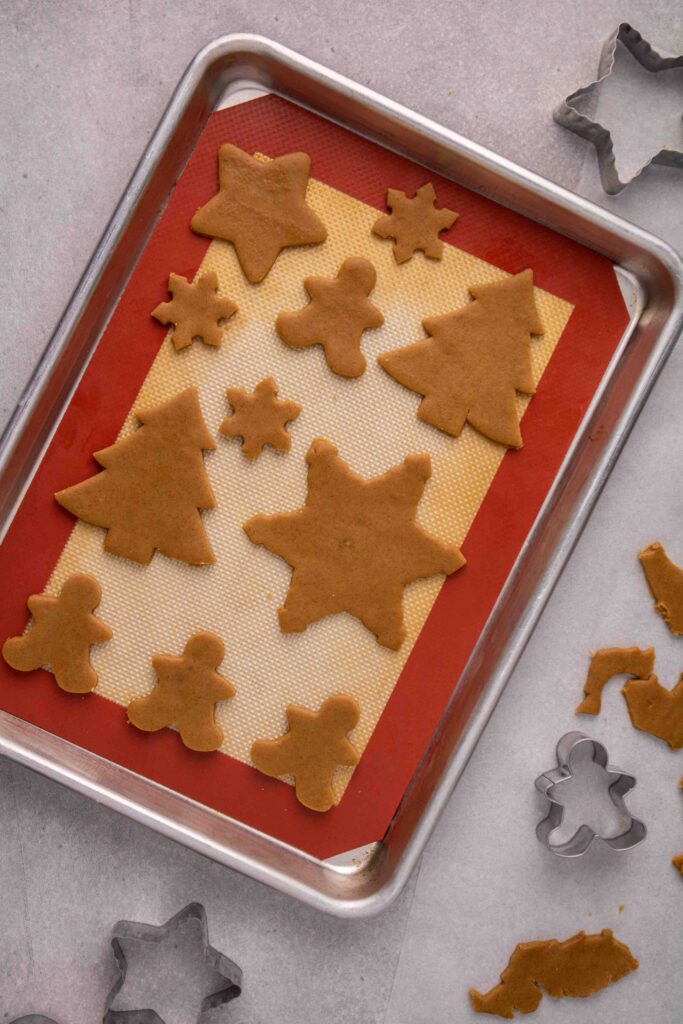 Cutout cookies on the baking sheet