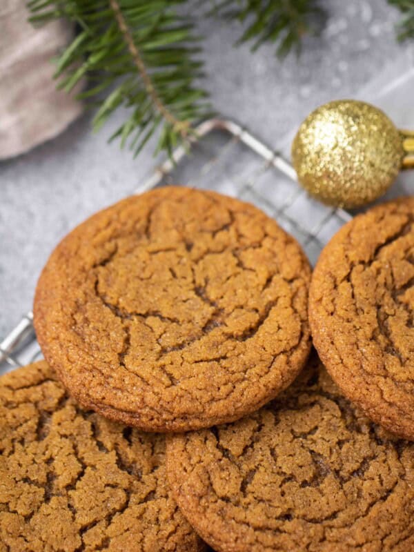 Close up of ginger molasses cookies