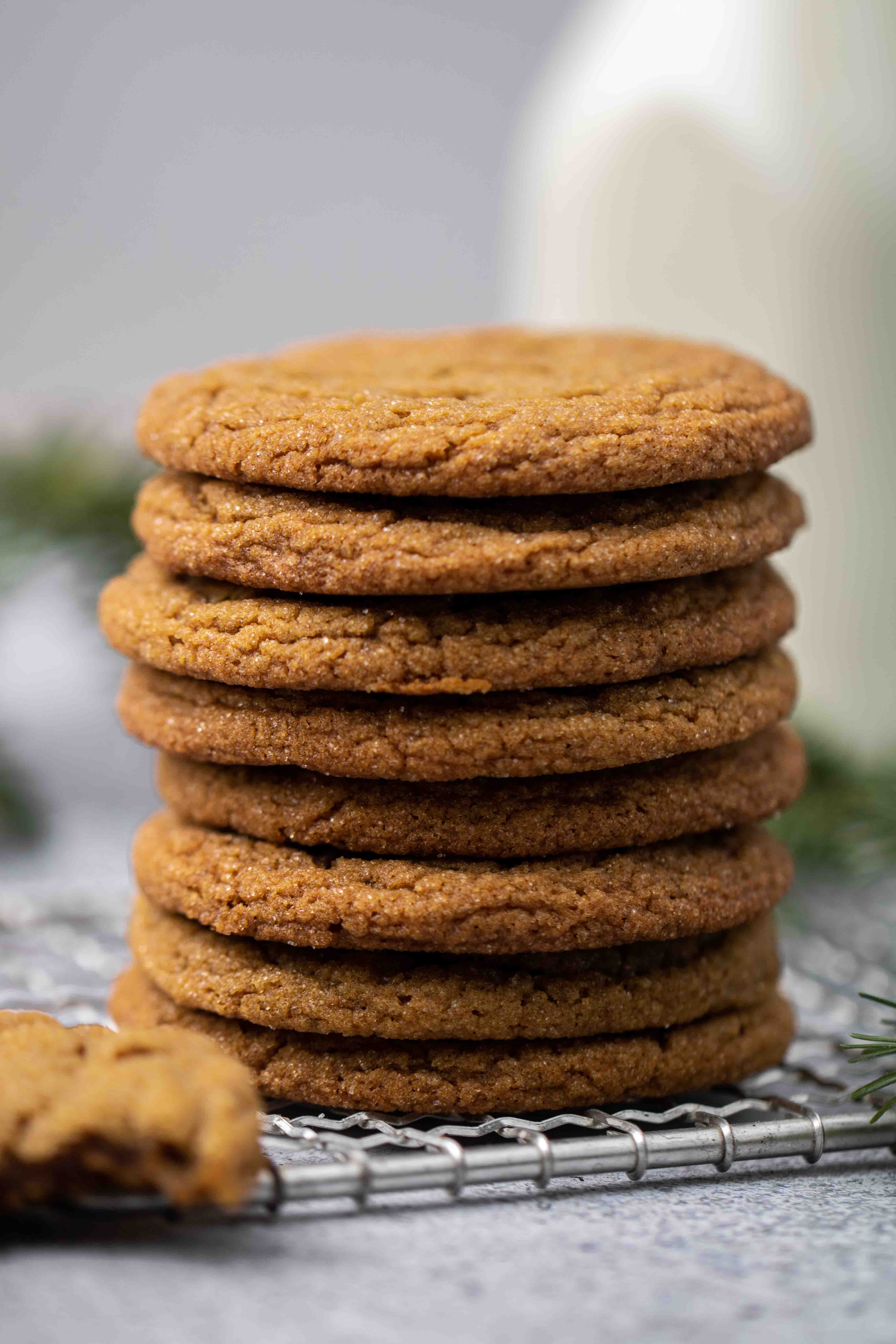 Stack of molasses cookies