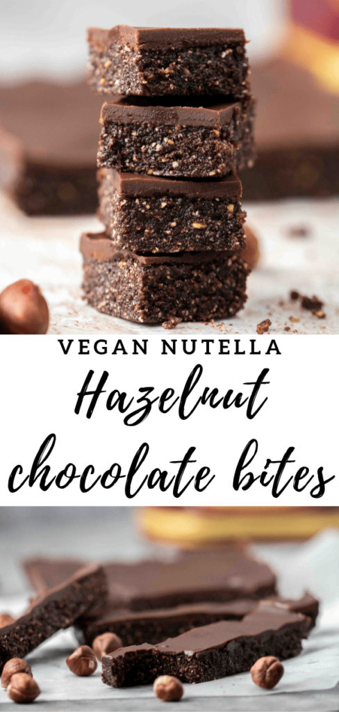 Vegan Nutella chocolate hazelnut bars