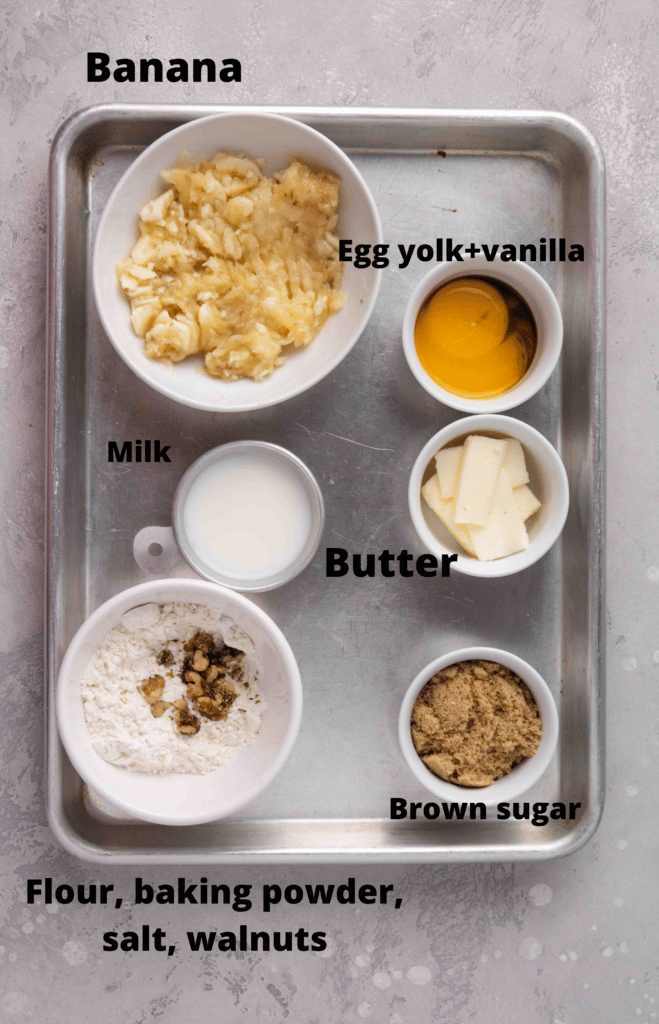 Banana bread mug cake ingredients