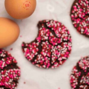 Pink pink sprinkle chocolate cookies