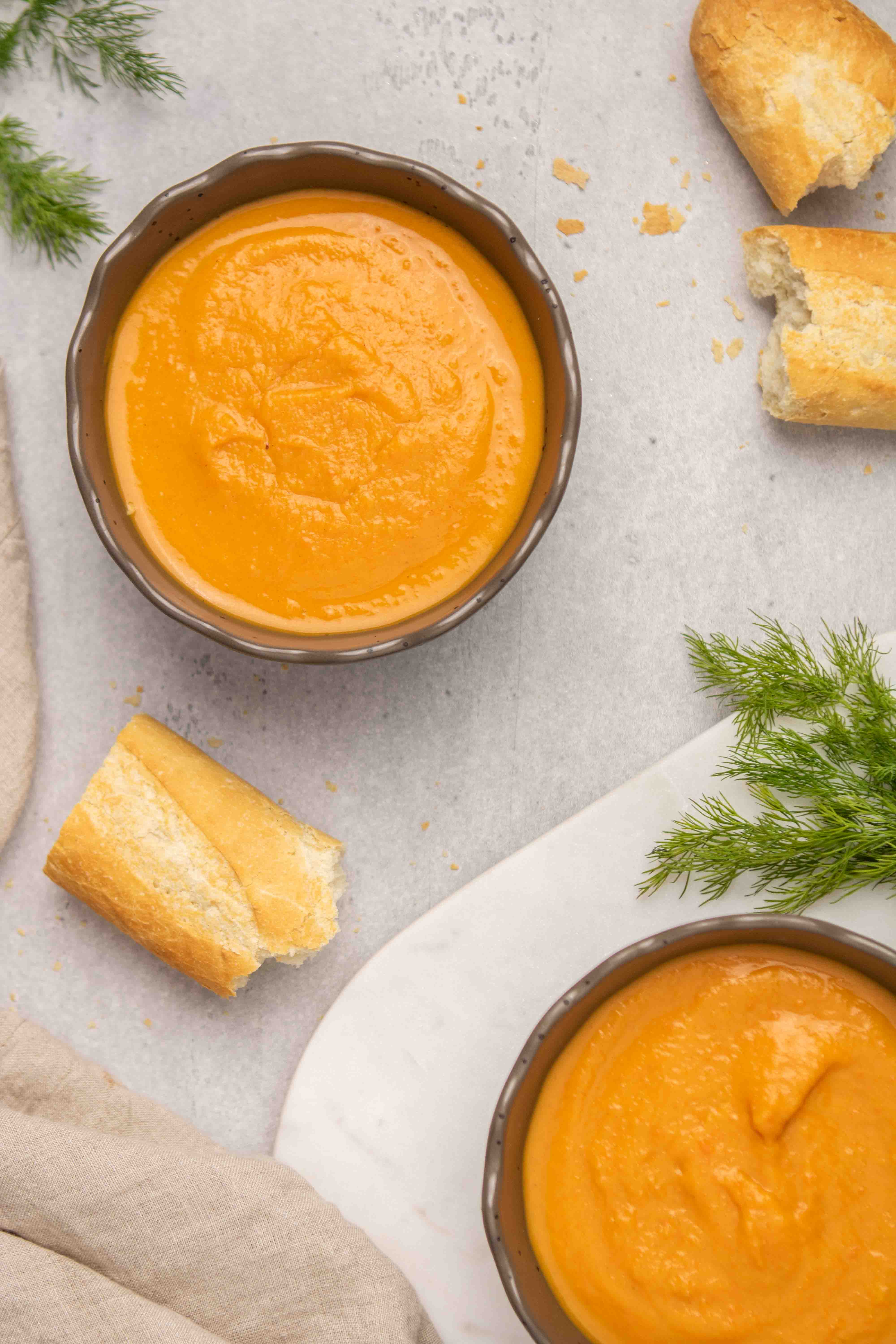 How to serve carrot and sweet potato soup