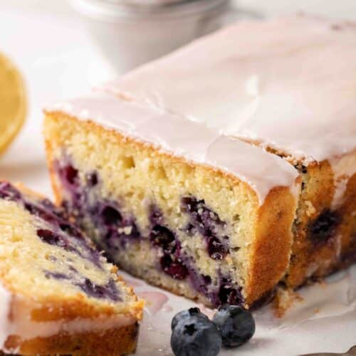 Close up of lemon loaf cake