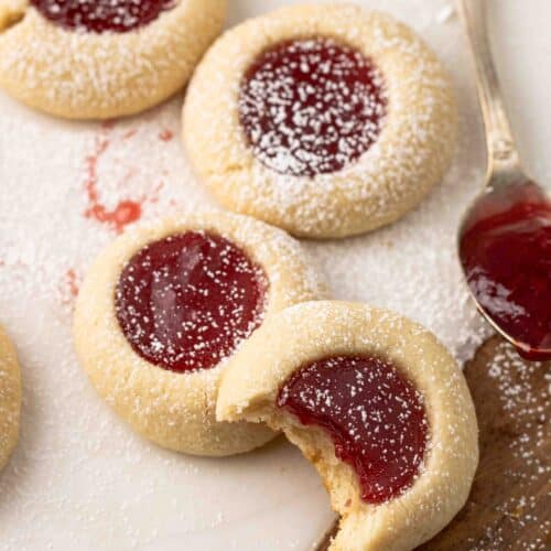 Strawberry thumbprint cookies