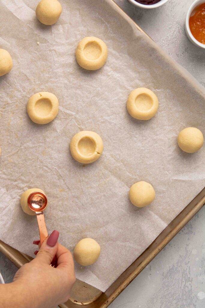 Make the thumbprint cookies