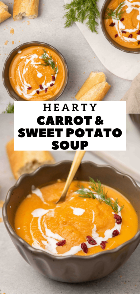 Creamy carrot and sweet potato soup recipe