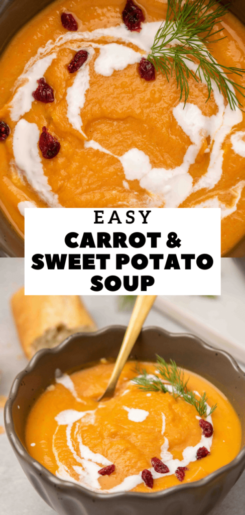 collage of sweet potato soup for pinterest
