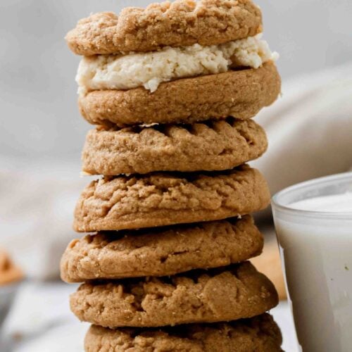 Soft peanut butter cookie stack