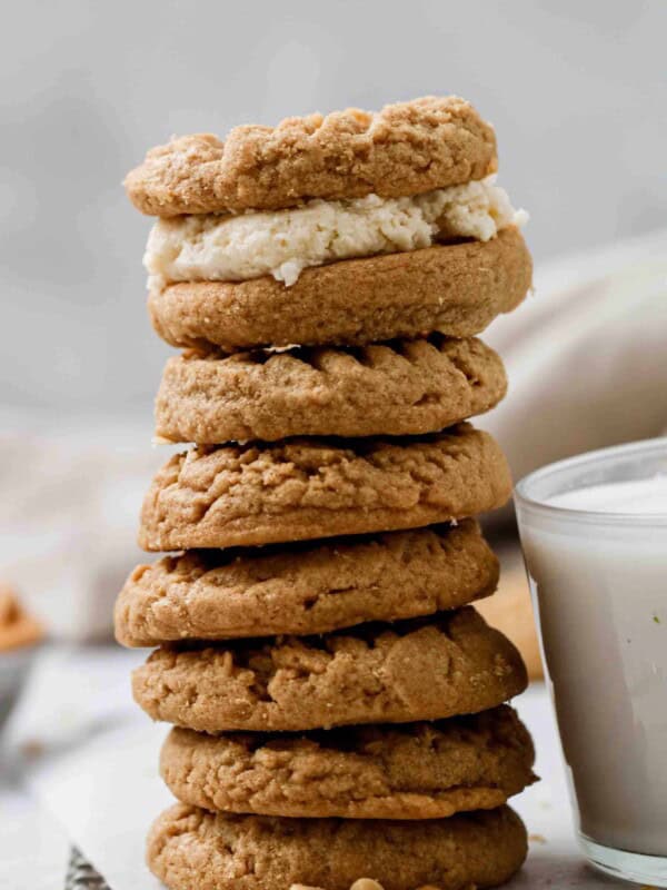 Soft peanut butter cookie stack