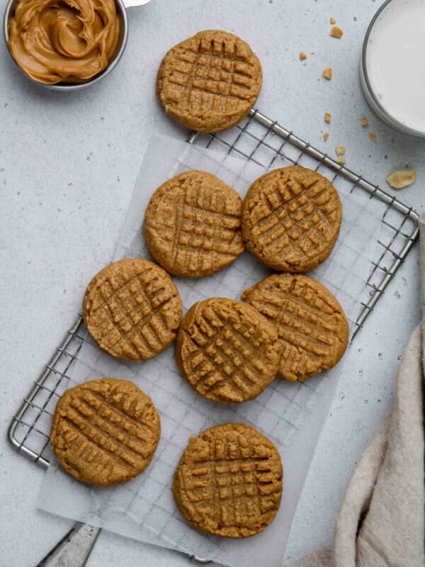 Flat lay peanut butter cookie photography