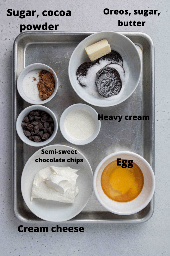 Ingredients on baking tray