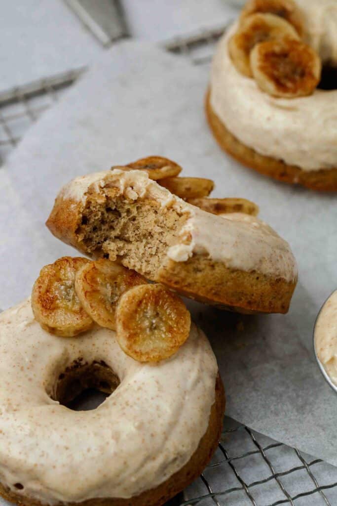 Texture of banana donuts