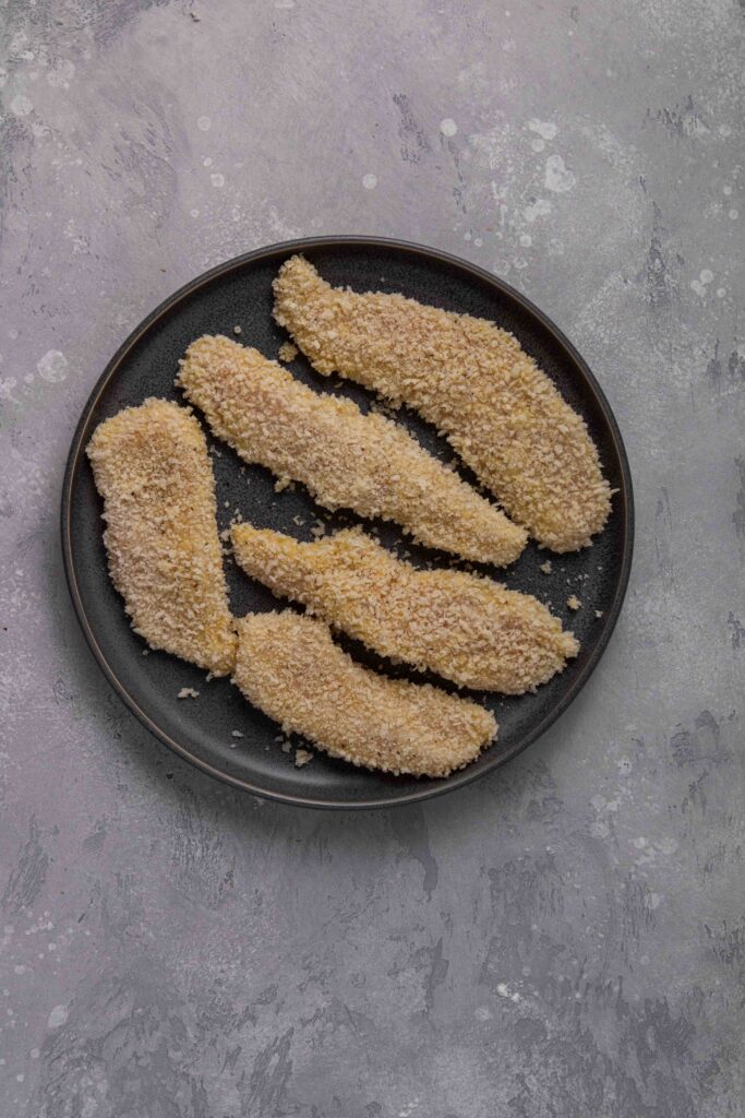 Chicken tenders on a plate