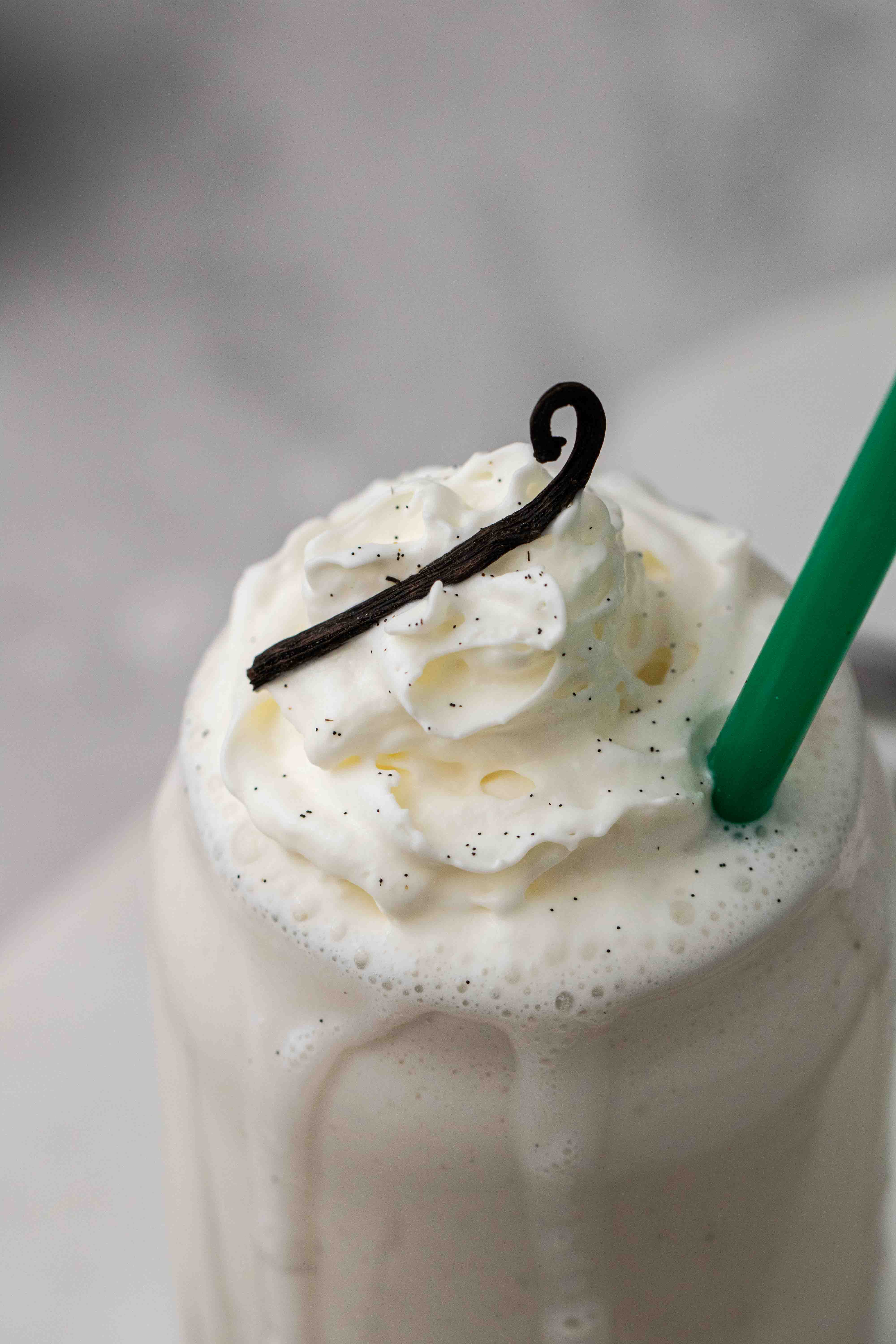 Whipped cream on vanilla frappuccino