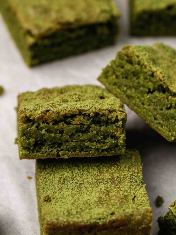 Green tea brownie slices