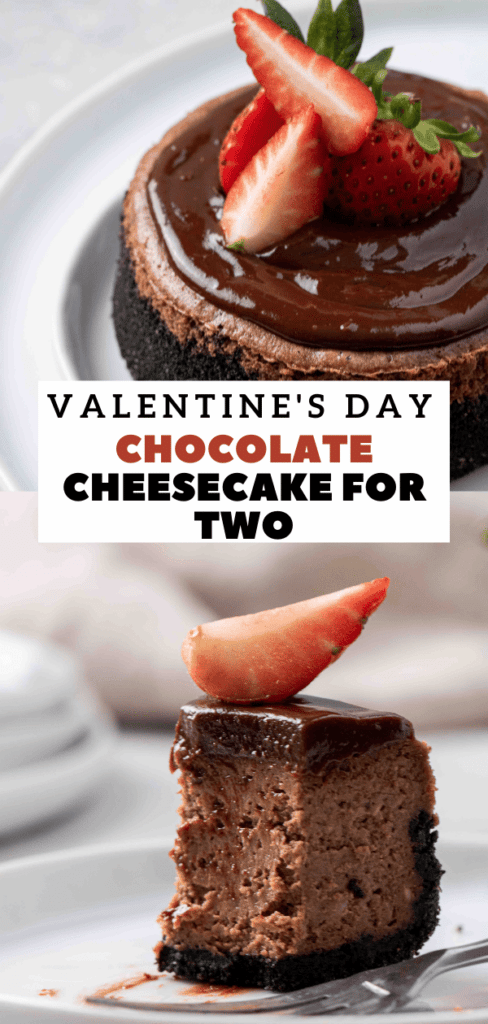 Creamy chocolate cheesecake for two