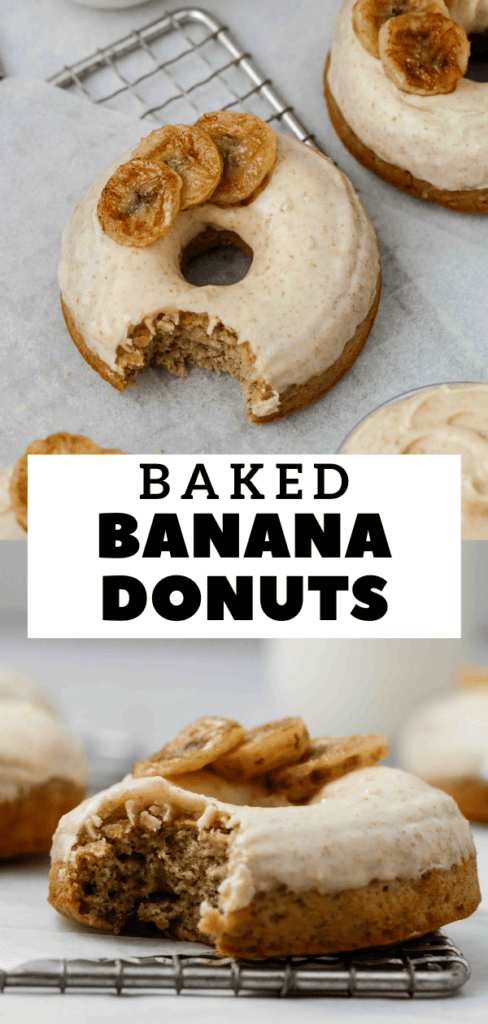 Baked banana donuts with brown butter glaze