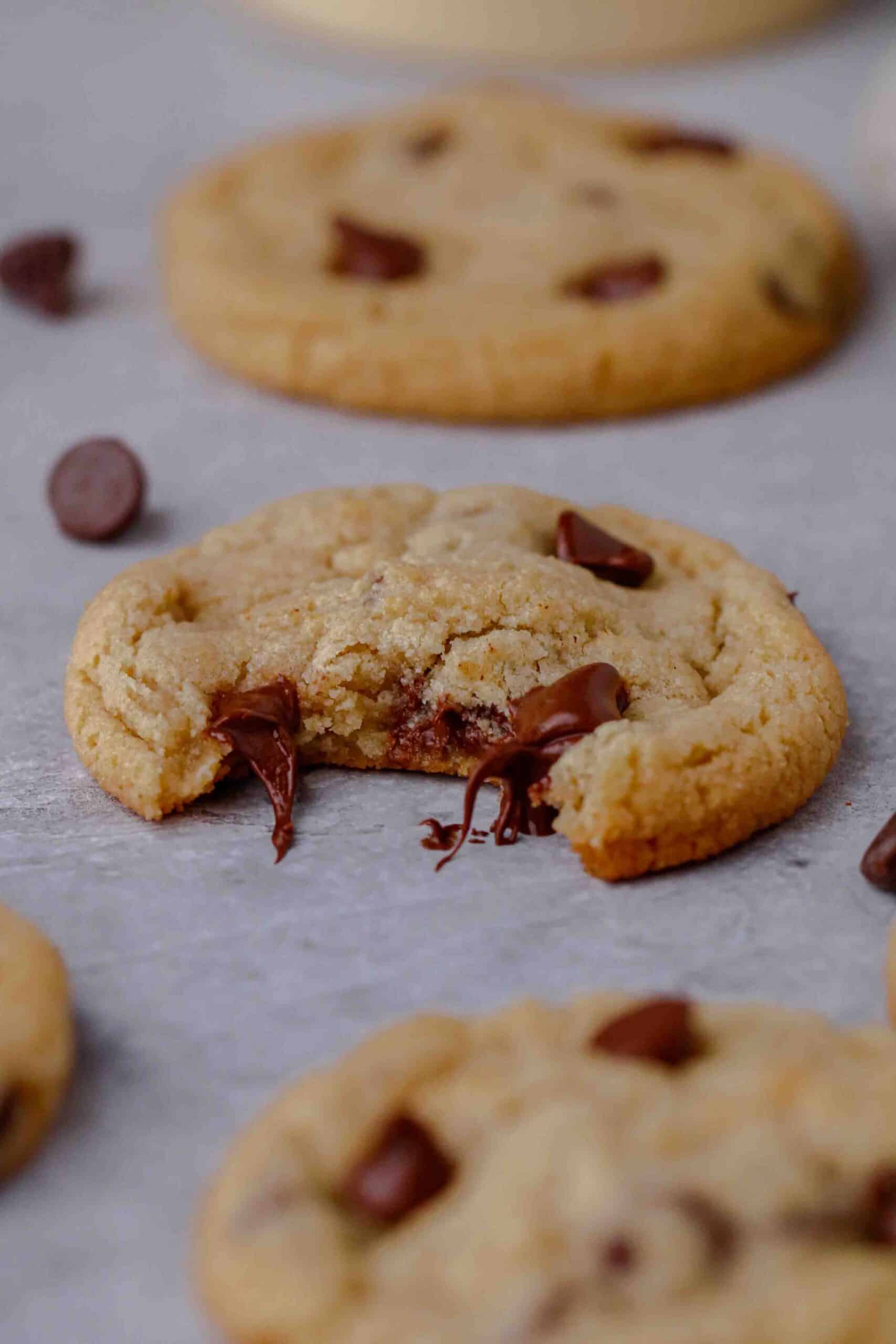 ooey gooey almond flour chocolate chip cookies