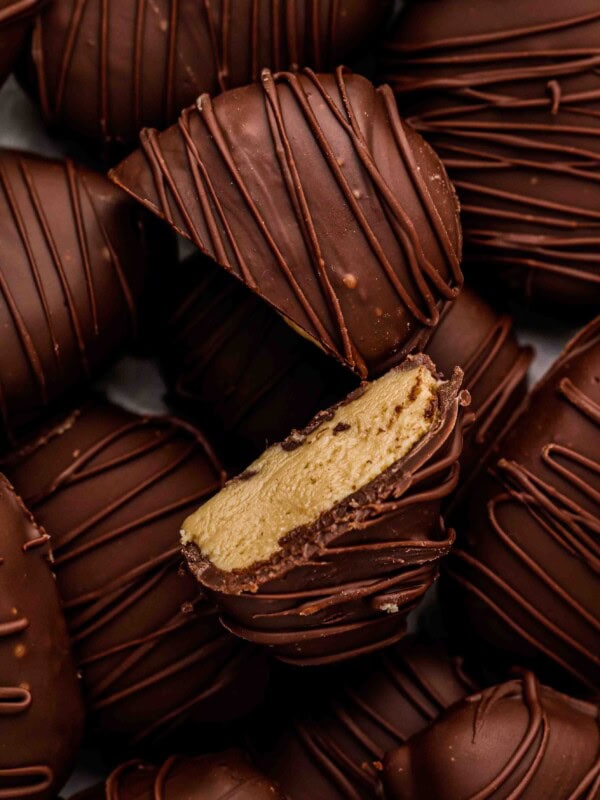 Overhead shot of homemade peanut butter egg