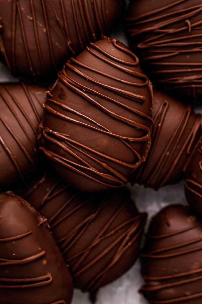 Overhead shot photography of homemade peanut butter egg