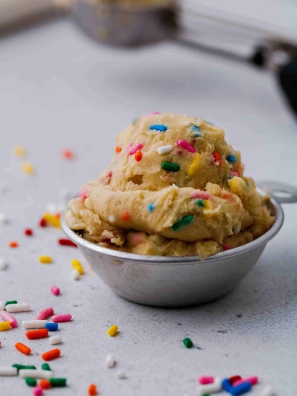 Edible funfetti cookie dough scoop