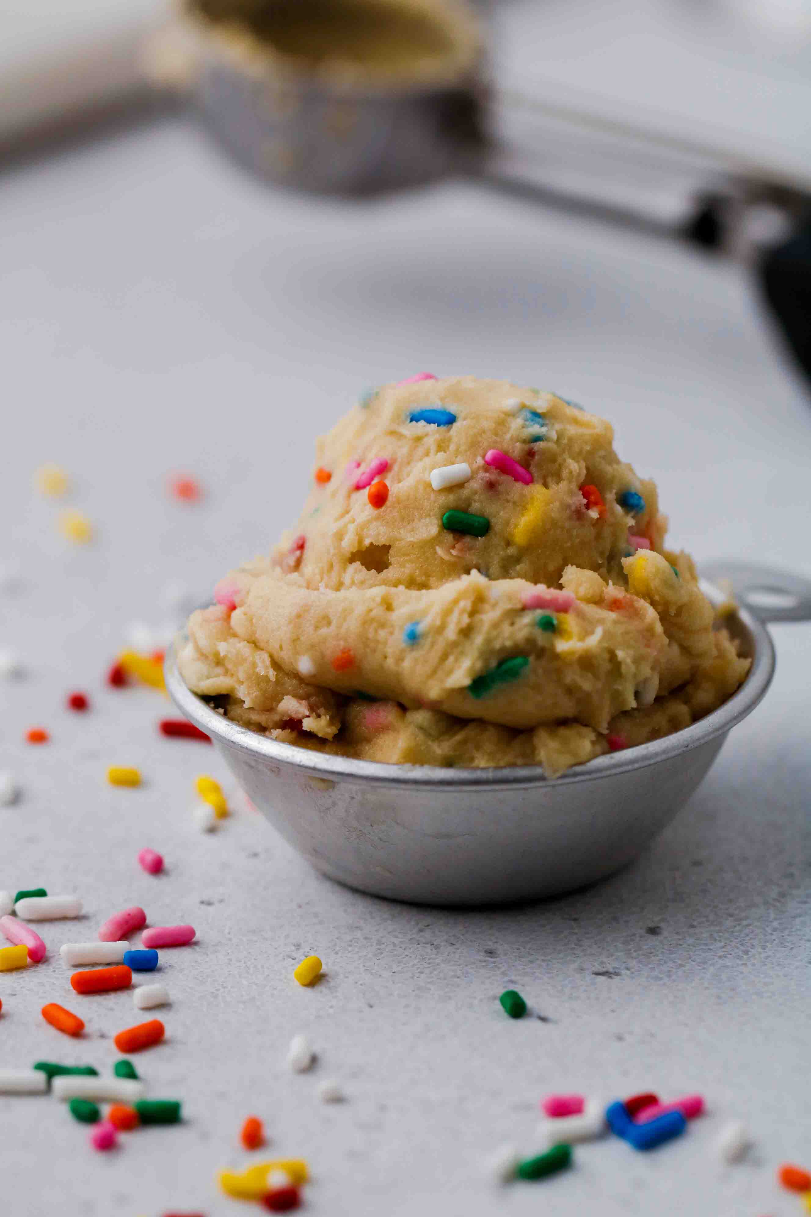 Edible funfetti cookie dough scoop